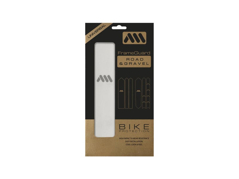 All Mountain Style Honeycomb High Impact Frame Guard Road/Gravel - Clear Bike Frame Protector Supports Universal Fitting - Helps Protect Your Bike from Scratches, Chips and Dings (Clear/Silver) - Image 1